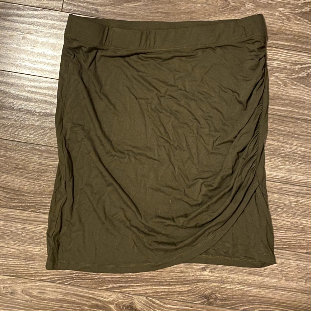 Green mini skirt